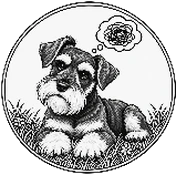 Perro tumbado y pensativo